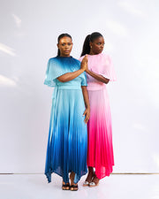 Pavo Real Ombré Cape Dress