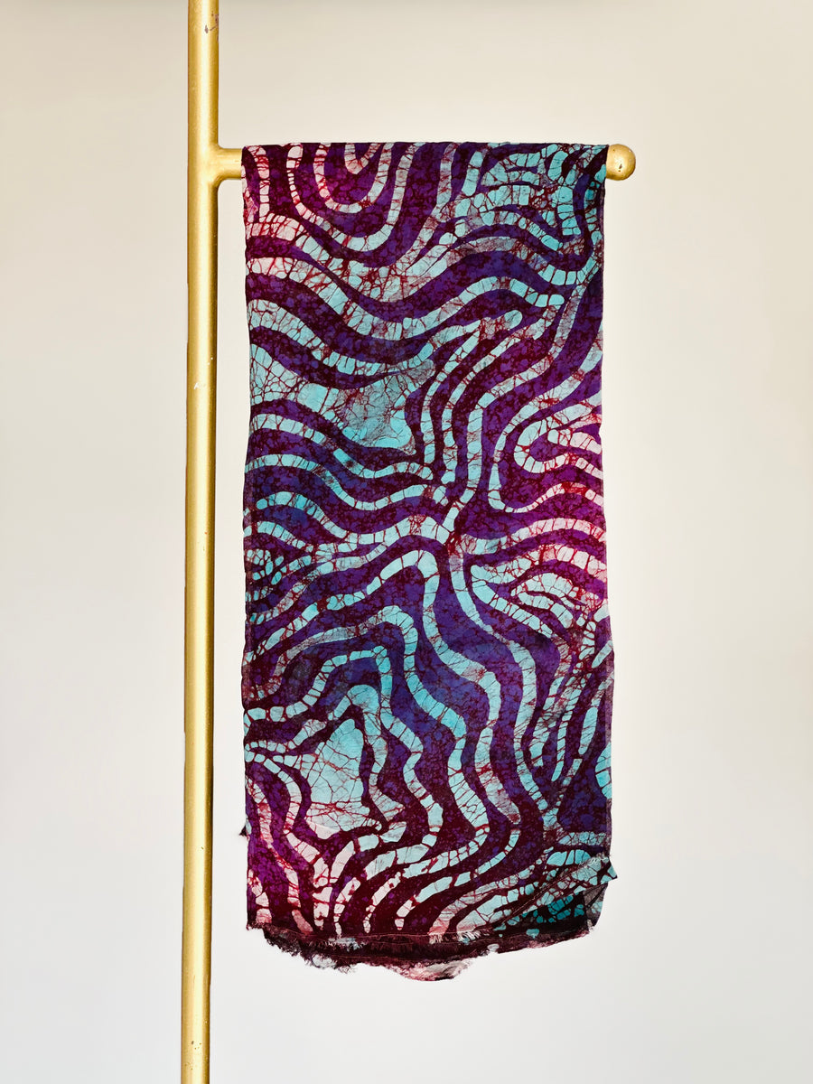 Dark Purple Agbaja Chiffon Adire