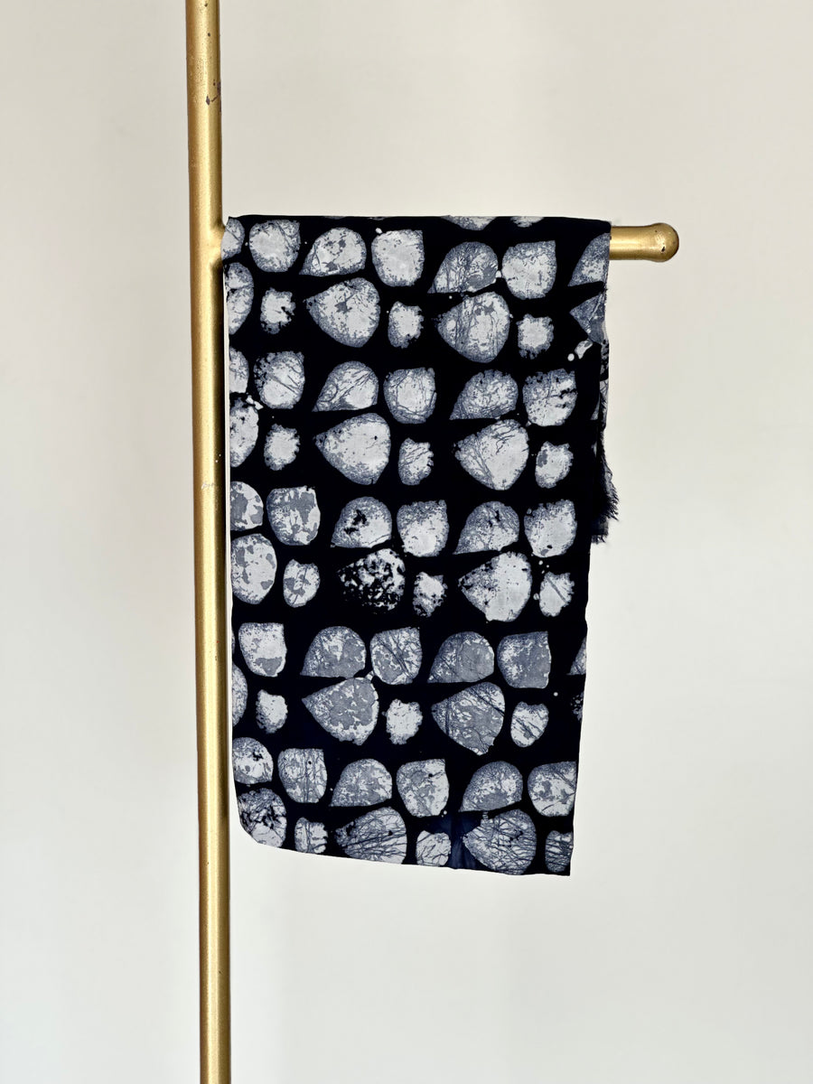 Midnight Blue Stoned Soft Cotton Adire