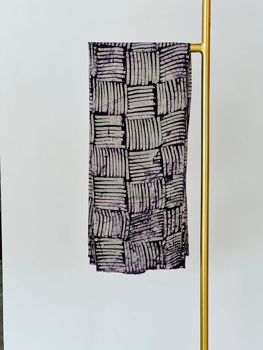 Dark Purple Enitan Chiffon Adire