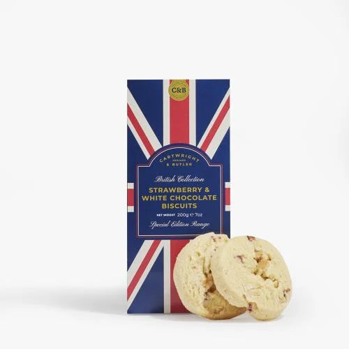 Cartwright & Butler Great British Collection Strawberry & White Chocolate Biscuits