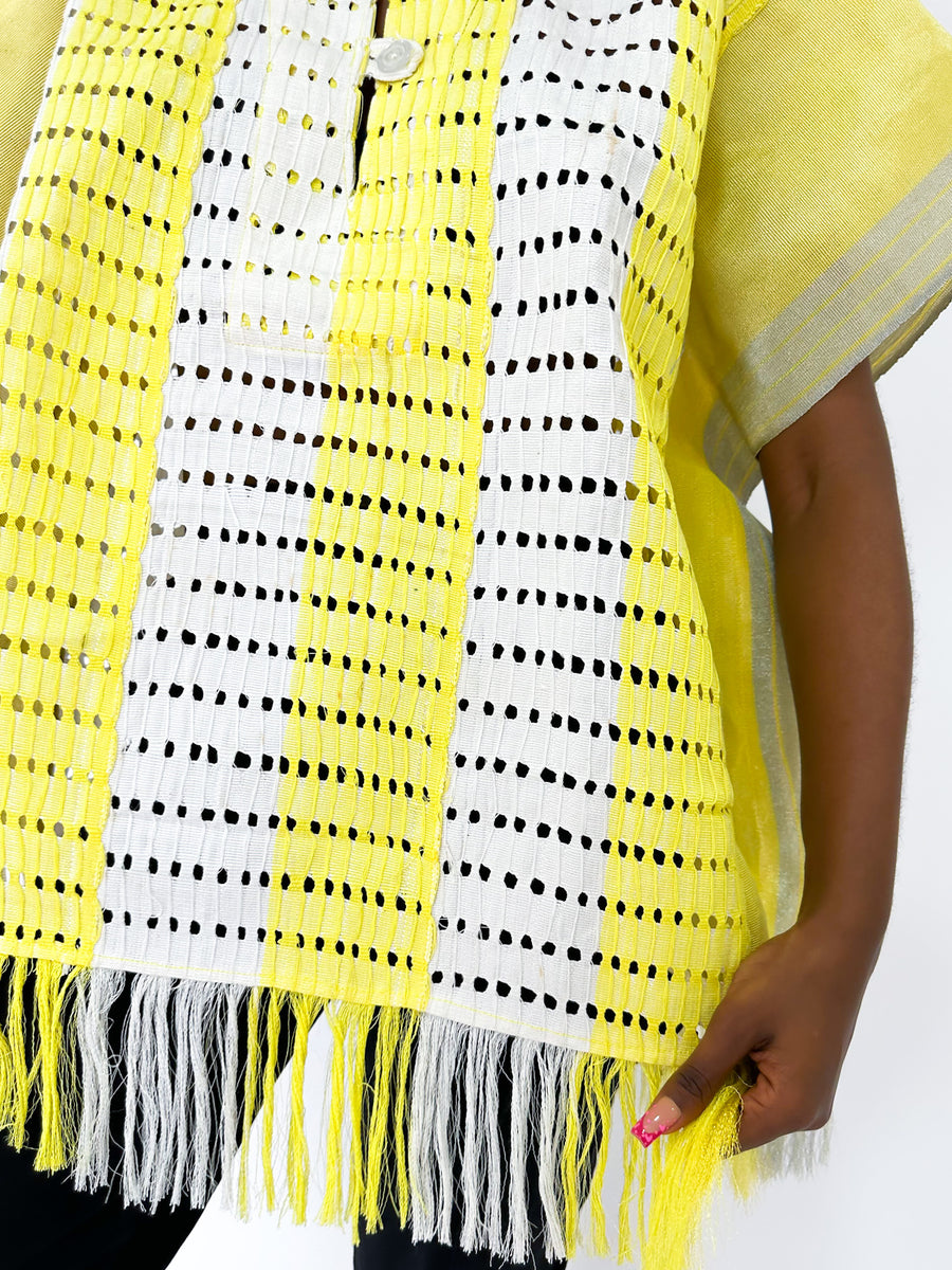 Yellow & White Aso Oke Desert Top