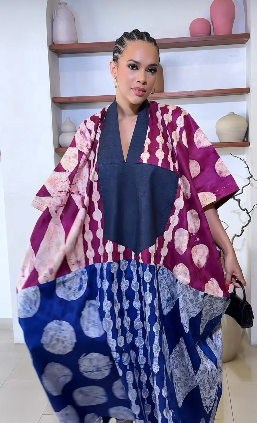 Oki Midi Adire Kaftan