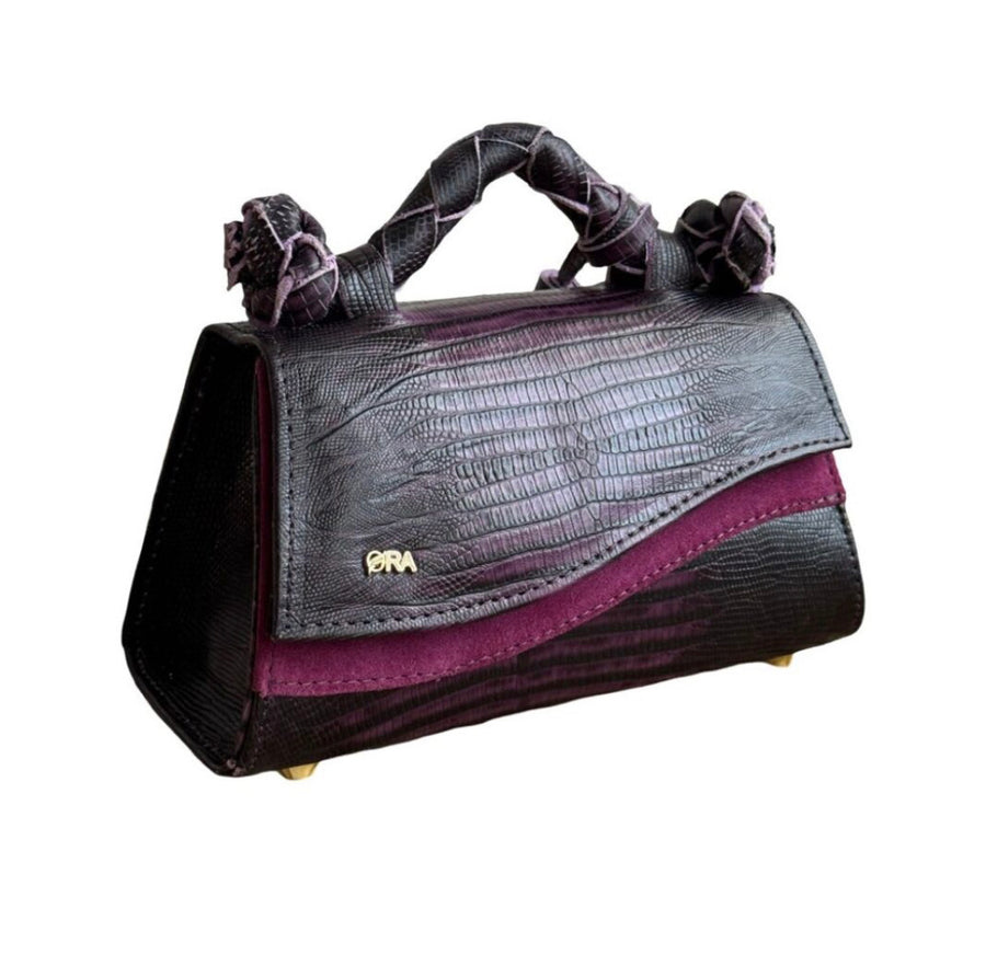 Dark Brown and Oxblood Zina Mini Handbag