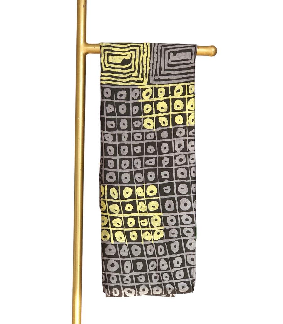 Yellow Grey Suru Silk Chiffon Set