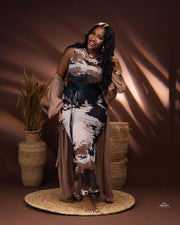 Coco Nude Maxi Mesh Dress