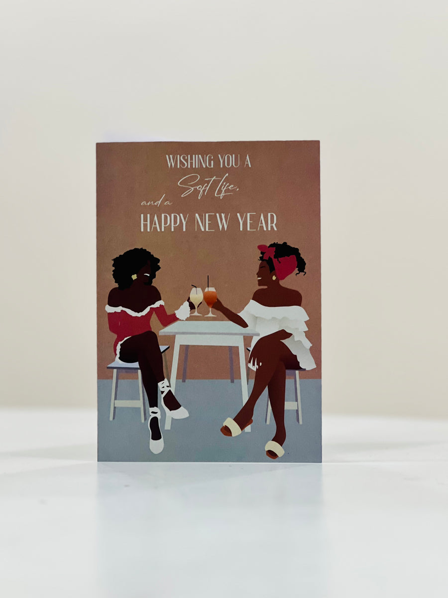 Wishing You A Soft Life & Happy New Year A5 Greeting Card