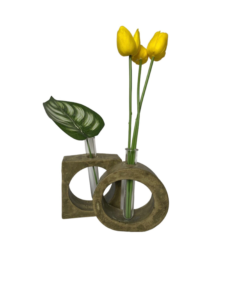 Grey Propogation Plant Vase Set of 2